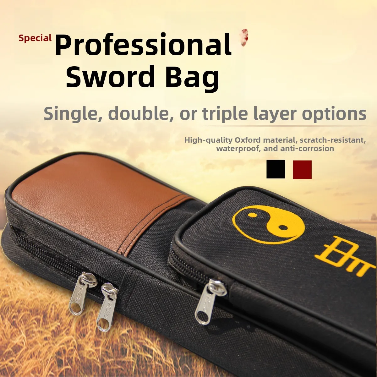 Thiened Canvas Sword Bag Double Layer Zipper Waterproof Ox Cloth Tai Chi Sword Case Single Layer Martial Arts Accories
