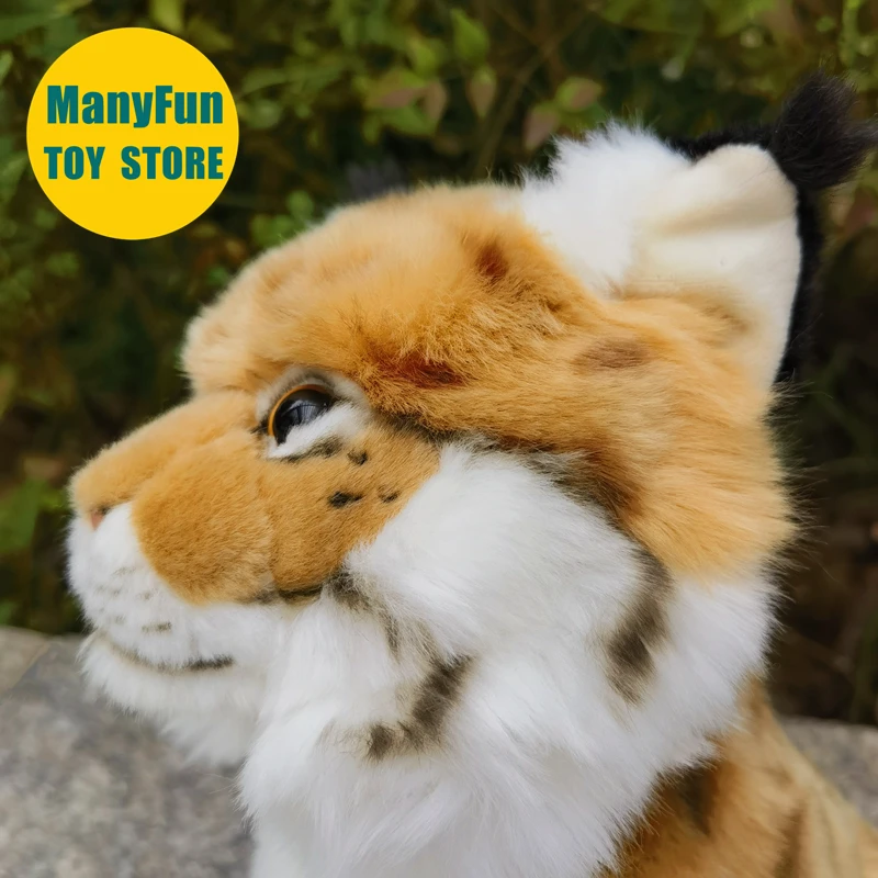 Realistic Lynx High Fidelity Bobcat Plushie Serval Cat Plush Toys Lifelike Animals Simulation Stuffed Doll Kawai Toy Gifts Kids 4