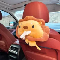 Cute Lion Cartoon Tissue Box Female Plush Decoration Items Home Car Cardboard Box Paper Towel Holder 2