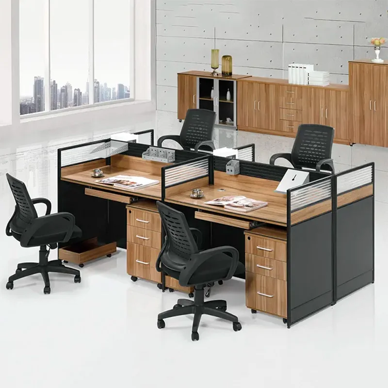 Bureau De Travail Modular Office Table And Chair Staff Desk Cubicle Workstation Office Partition Table Furniture Set