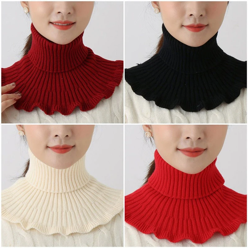 Women Wool Collar Elastic Knitted False Collar