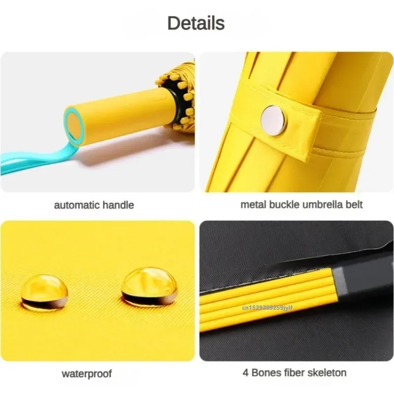 Automatic Umbrella Strong Windproof 72 Bone Sunshade Large Size Uv Protection Folding Men Women Rain Umbrella