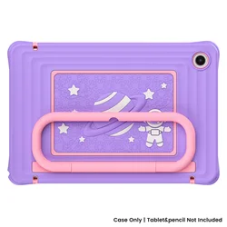 Kids Protective Case with Rotating Handle Stand and Soft Silicone Shockproof Cover for Tab A9 Plus 11 2023 (PURPLE)
