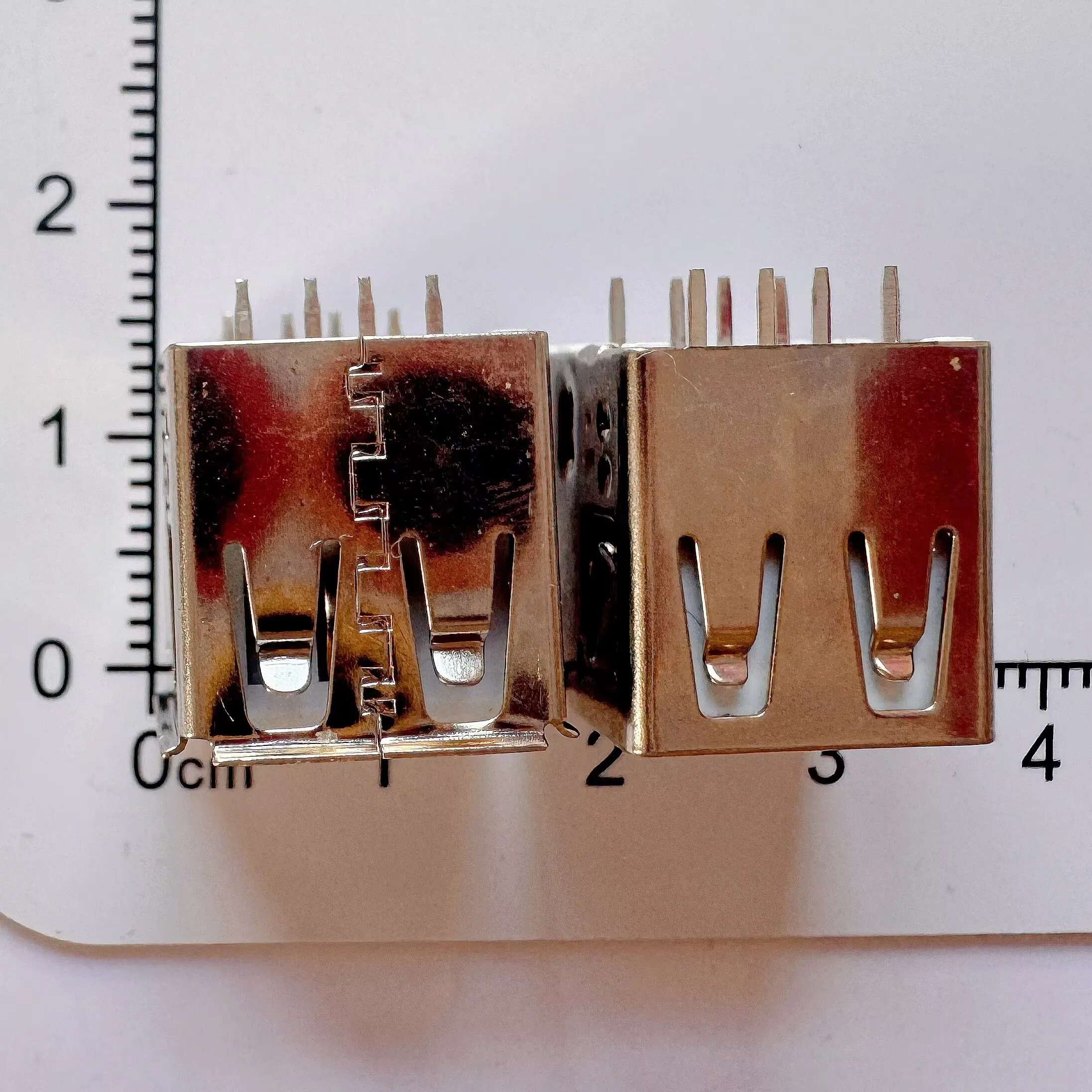 Dual USB 2.0 Female Connector Socket - 8-Pin, 180° Design, 14mm Length (5-Pack)