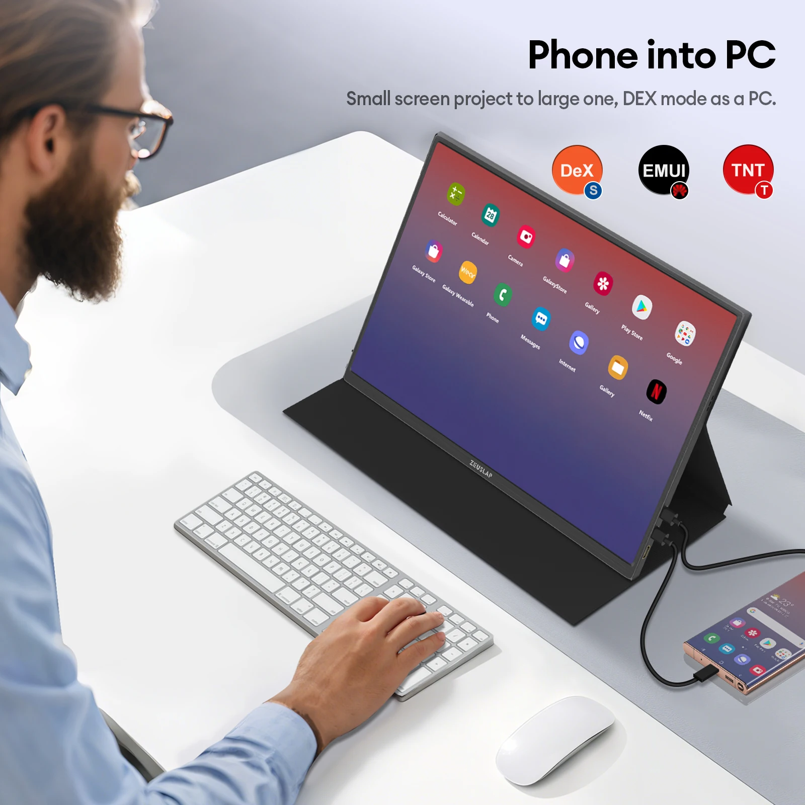 شاشة ZEUSLAP مقاس 16 بوصة تعمل باللمس محمولة 100%...