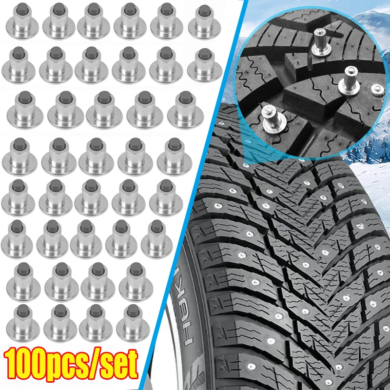 100pcs Motorcycle Bike Tire AntiSlip Studs Universal Winter Snow