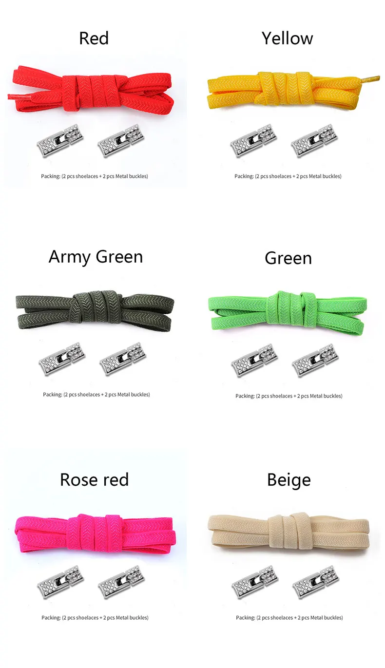 Elastic Laces Sneakers Diamond Cross Locks Shoelaces Without ties Kids Adult 8MM Width No Tie Shoe laces Rubber Bands Shoelace