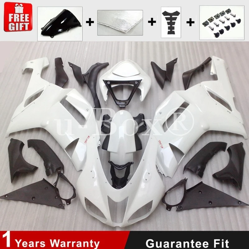 

Комплект обтекателей для мотоцикла и велосипеда из АБС-пластика, 4 подарка, подходит для KAWASAKI ZX6R 636 2007 2008 07 08, кузов белого цвета на заказ