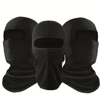 3pcs Breathable Black Balaclava Mask Scarf - UV Protection and Summer Cooling for Bike Riding, Motorcycle, Skiing 1