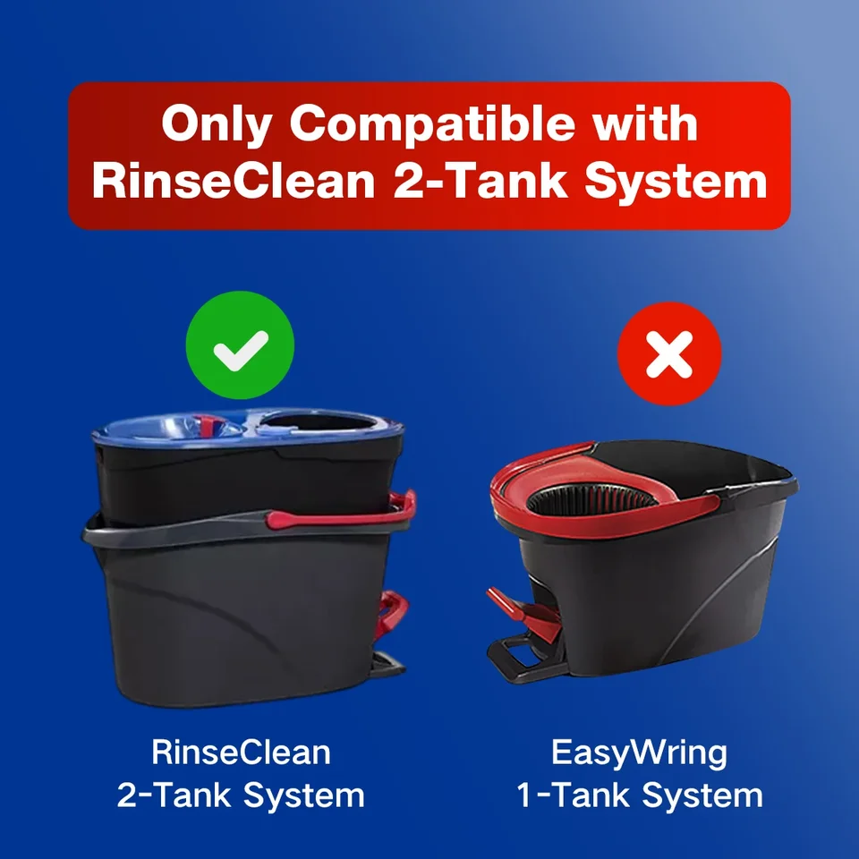 Ricambio Per Testina Mocio, Confezione Da 3, Ricarica Per Mocio Rotante Testina Di Ricambio Compatibile Con Sistema Rinseclean A 2 Serbatoi In~p127697090
