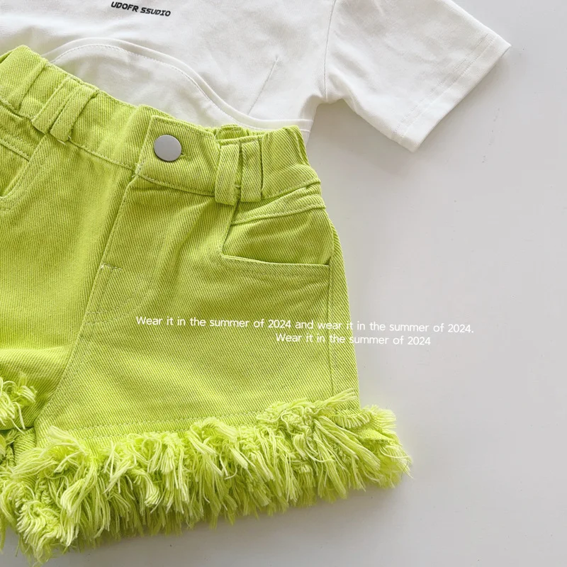 Girls Tassel Denim Shorts 6
