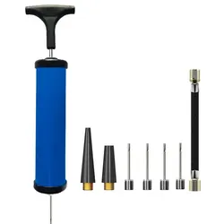 Compact Multifunctional Ball Pump with Needle and Nozzle (Blue)