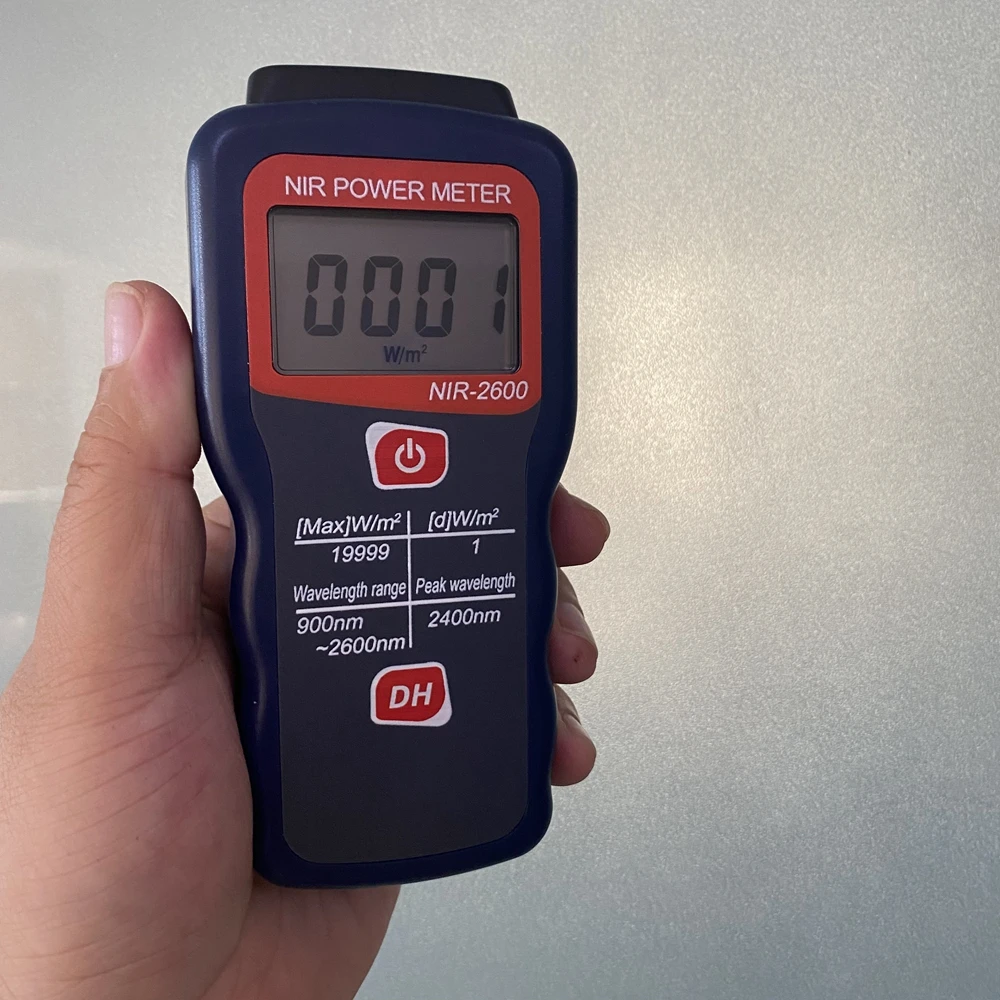 NIR Power Meter Wavelength 900nm-2600nm LCD Solar Infrared Irradiance Meter Sun Infrared Lamps Radiation Intensity 1-19999 W/m² 6