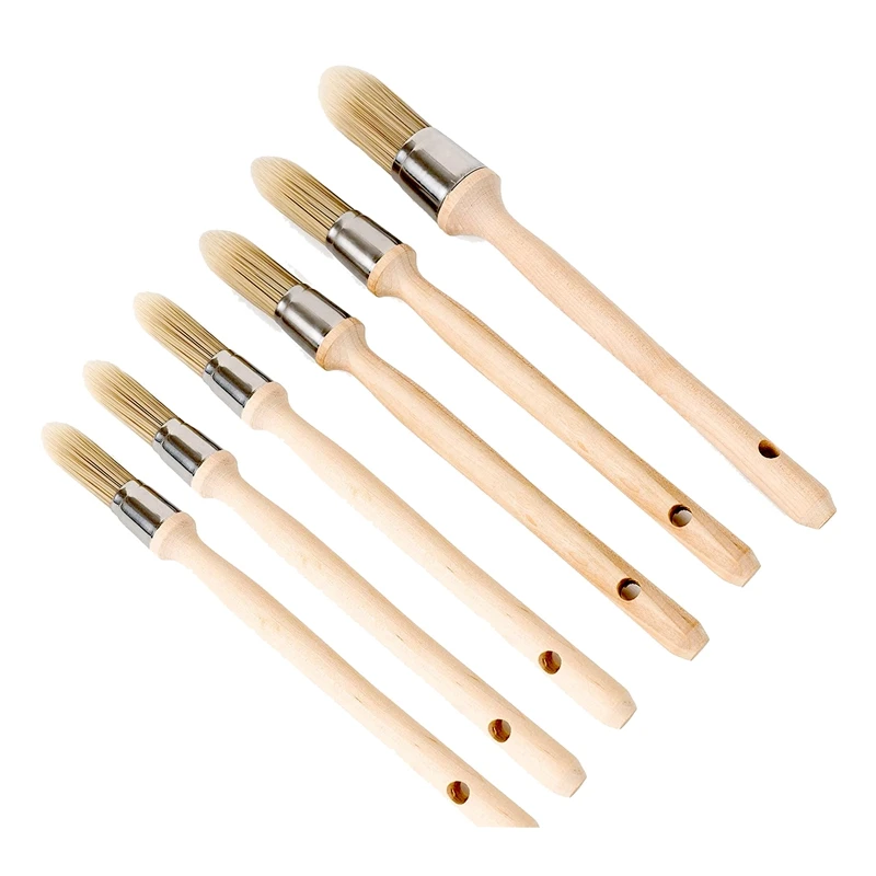 

6 шт. инструмент для рисования краев с деревянной ручкой для отделки красок, 3 размера