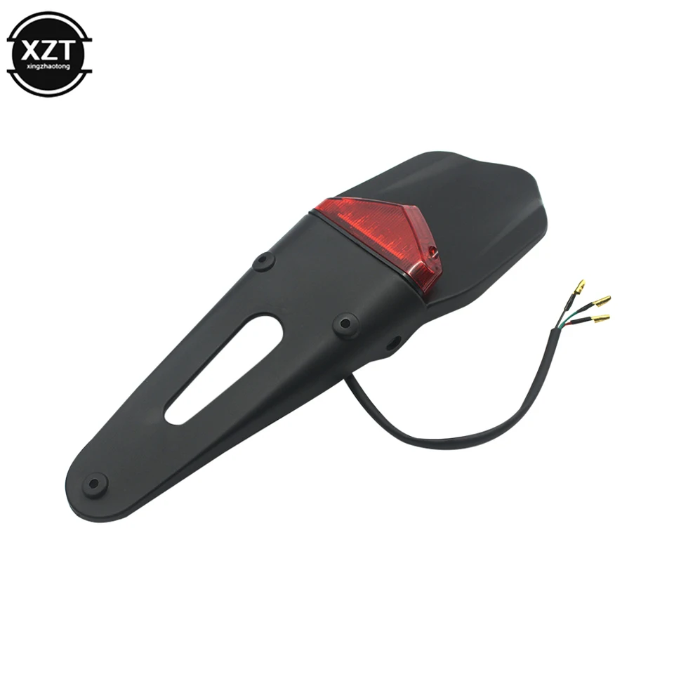 Support De Plaque D'immatriculation Arrière Pour Moto Enduro/motocross - Avec Feu Stop LED Rouge 12V Universel - Étanche, Léger, Montage Facile Sous Aile Arrière - 8