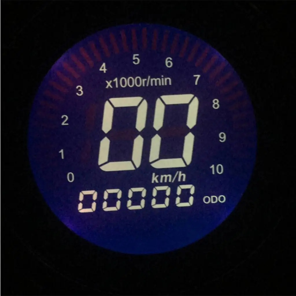 Black Motorcycle LED Digital Speedo Meter Tachometer Odometer Gauge