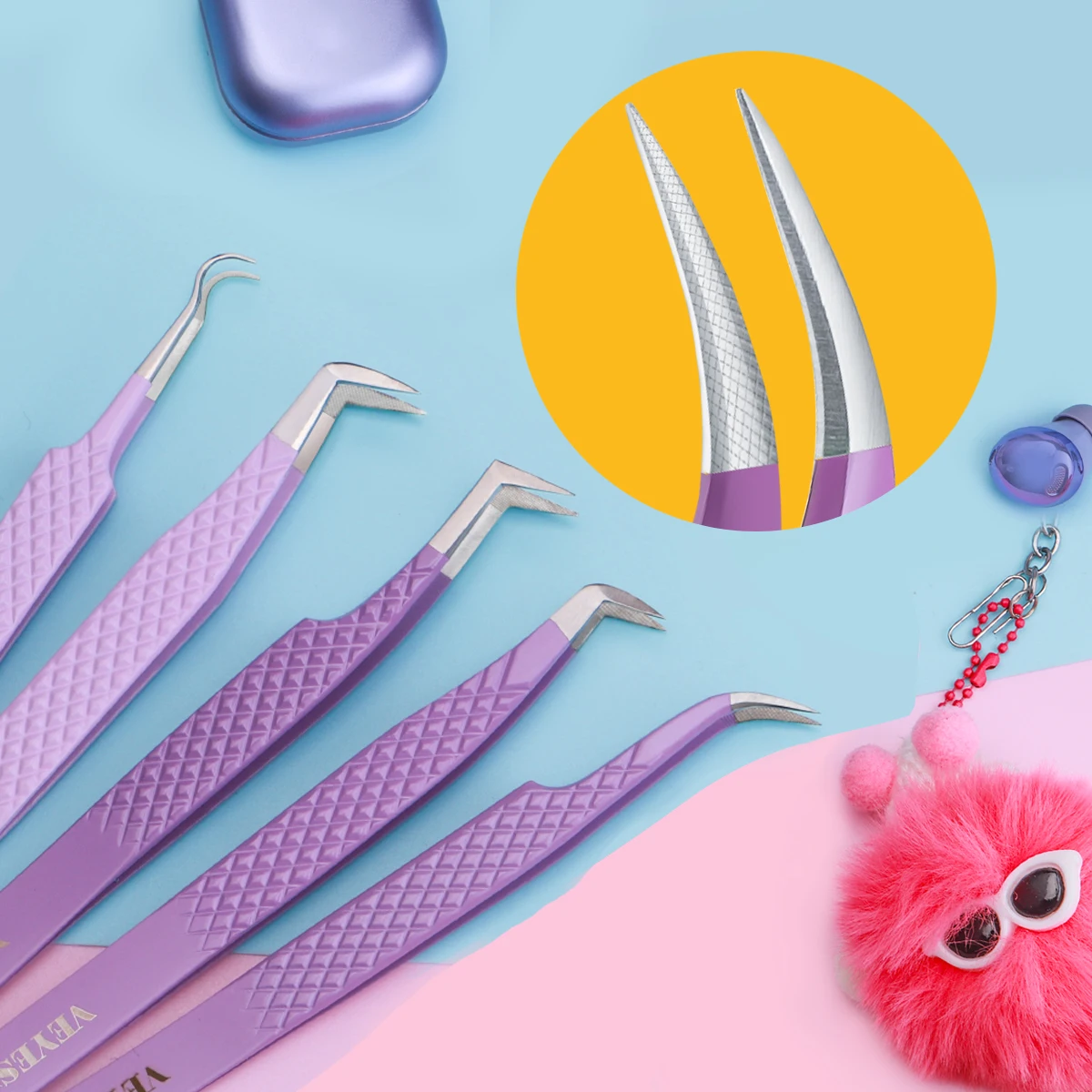 Veyes Inc Eyelash Extensions Tweezers Veyelash Professional Fiber Tip