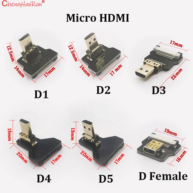1PC 리본 플랫 FPV HDMI 호환 커넥터 유연한 케이블 라즈베리 파이 4 마이크로 HDTV-HD/미니 HD 여성용 90도 FFC 20핀