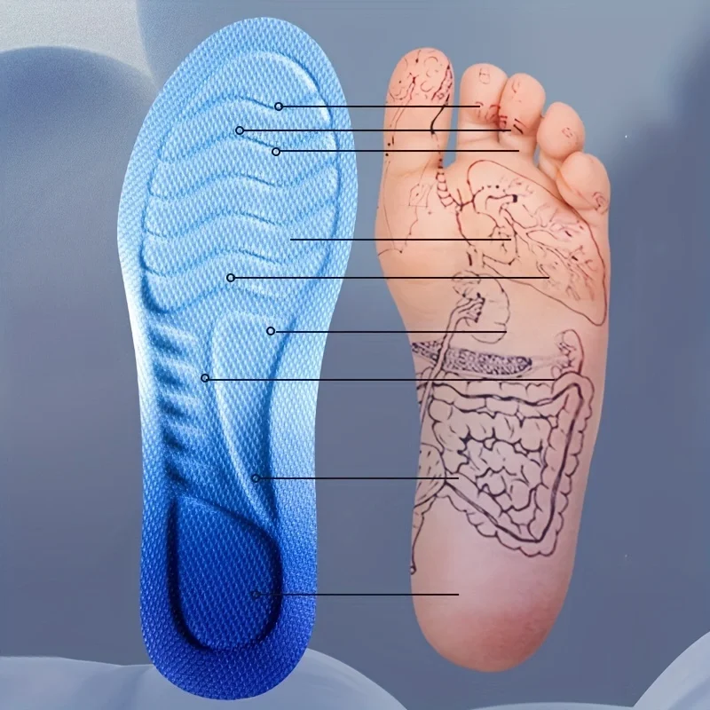 4D Sport Insoles Soft Breathable High-elasticity Shock Absorption Running Shoe Pad For Men Women Latex Massage Insole sport insoles