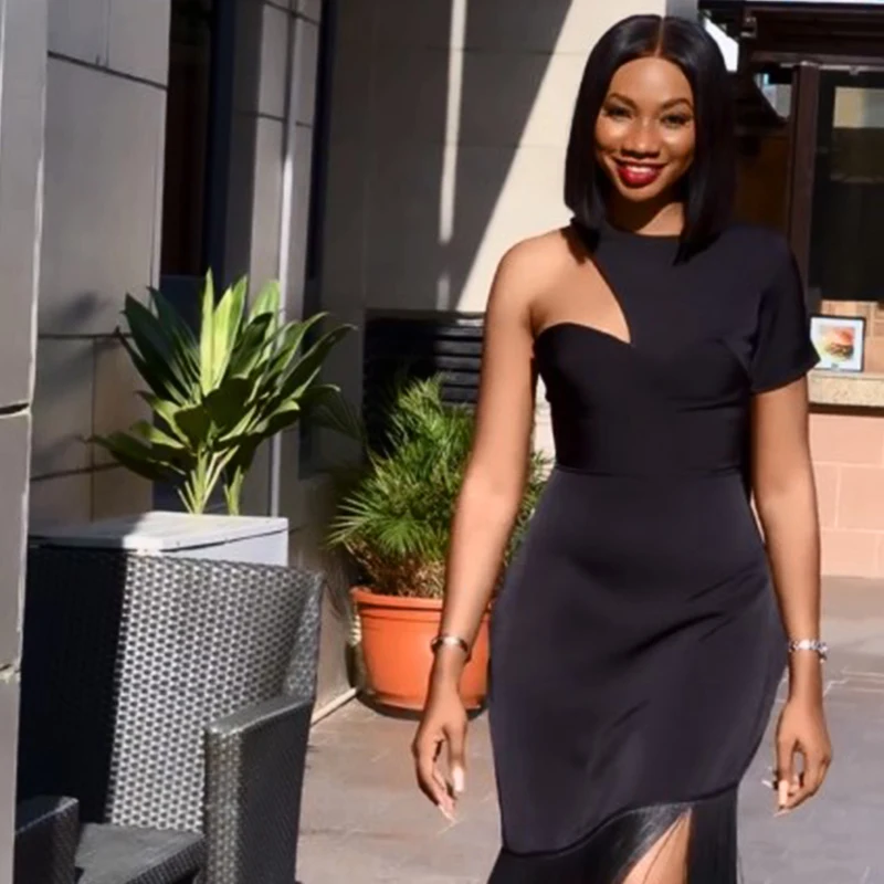 Black White Cocktail Dresses Sleeves | Black White Celebrity Dress -  Women's 2023 - Aliexpress