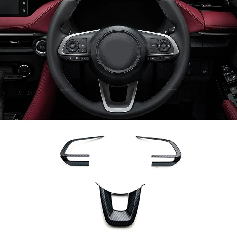 ABS Carbon Fiber Car Steering Wheel Trim Cover Sticker For Toyota Yaris