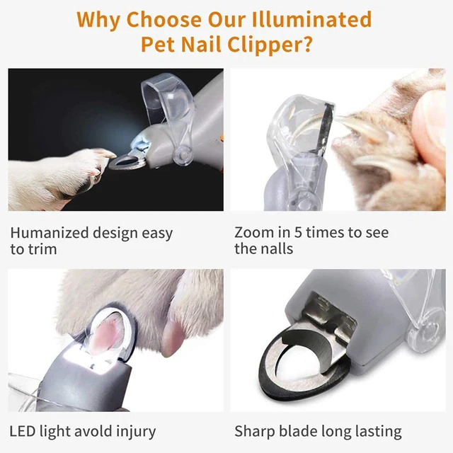 Professional Pet Nail Clipper Scissors With LED Light Cat Dog Nail Clippers Tool Scissors Nail Toeclaw Cutter Scissors Pet Suppl 6