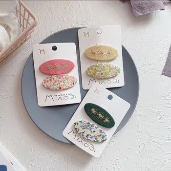 2pcs/set Girls Hair Clip for Baby Princess Sweet Floral Series Hairpin for Toddler Fashion Korean Small Bang Side Clip Headwear 3