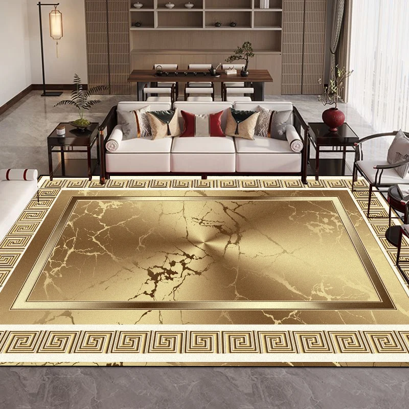 Modern Decoration Luxury Golden Carpet Living Room Home Sofa Large Area Rugs Washable Bedroom Cloakroom Soft Floor Mat Anti-slip 3