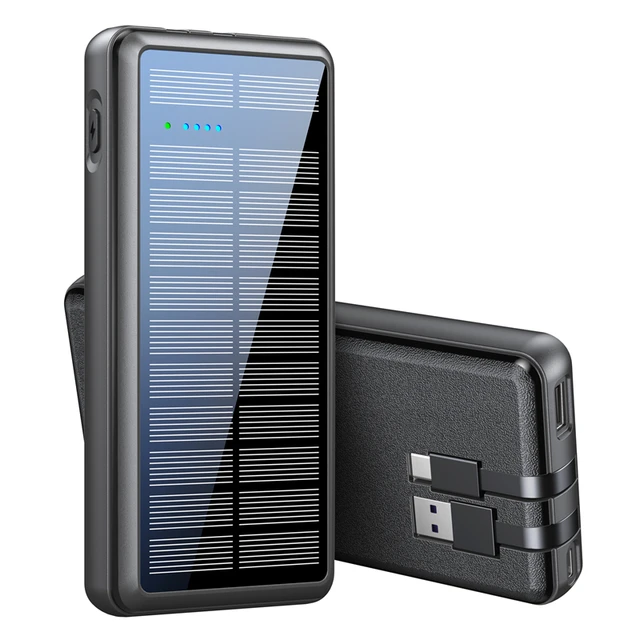 Solar Power Bank 26800mah mit USB Typec Kabel tragbares Ladegerät