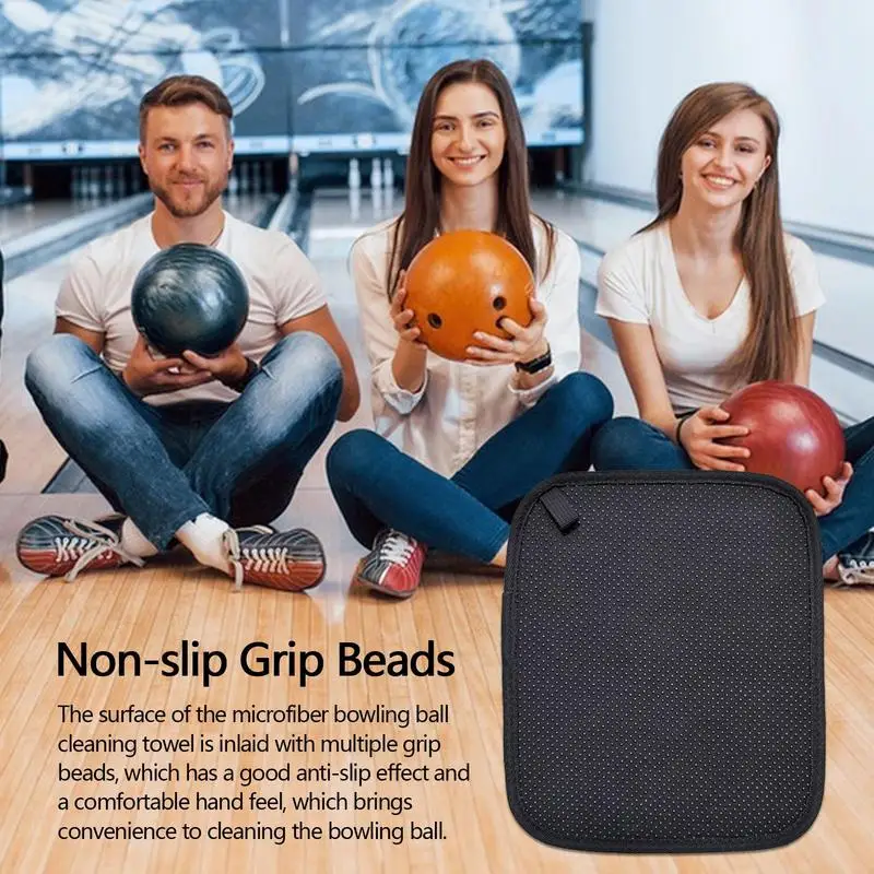 Microfiber Bowling Ball Towel Quality Bowling Ball Shammy Pad With Easy-Grip Dots Clean From Dirt And Oil