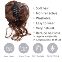 10 pouces pince à cheveux synthétique désordre bouclés Faux Chignon pince à cheveux ébouriffé Updo chignons Extensions de griffes Chignon postiche pour les femmes 3