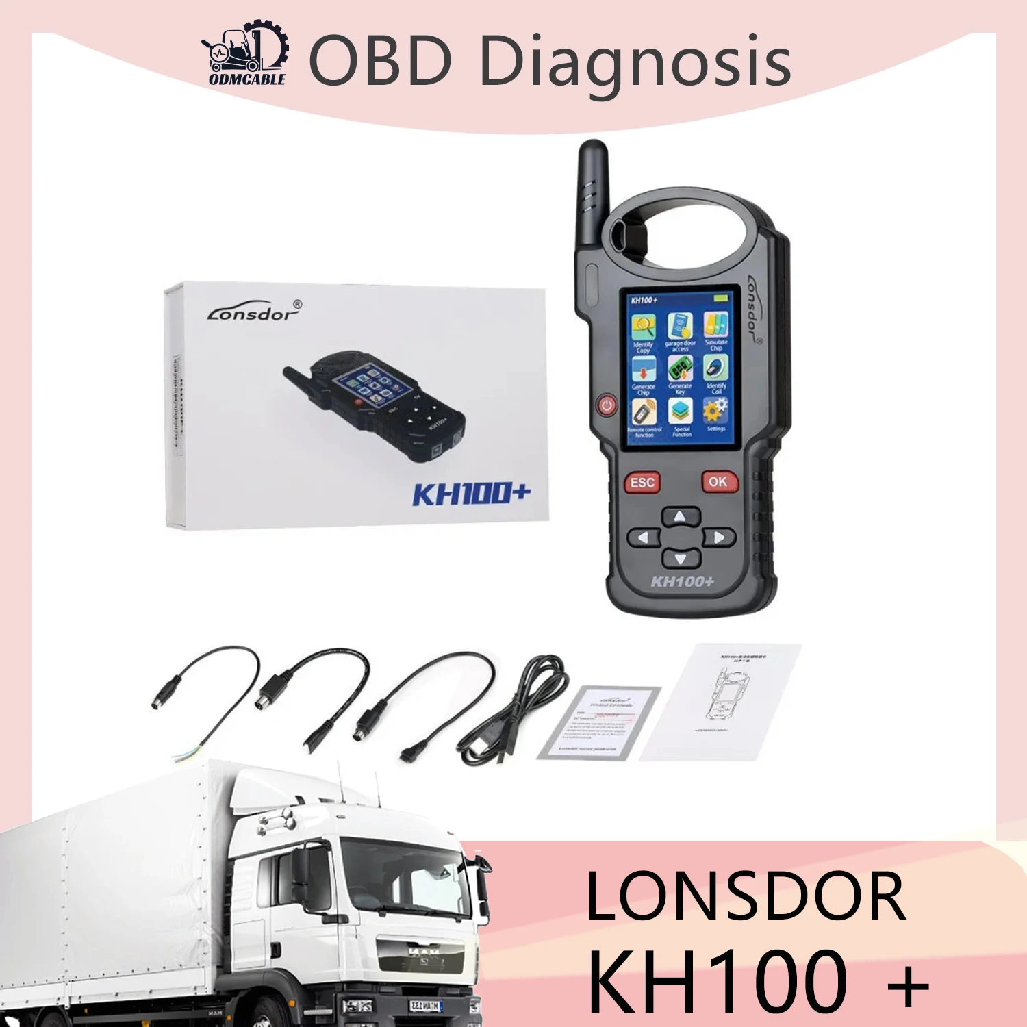 

LONSDOR KH100+ Remote Key Programmer Latest Handheld Device Update Version of KH100
