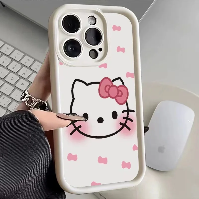 thumbnail image 1 of Original Sanrio Hello Kitty Phone Case For iPhone 14 13 11 12 15 Pro Max X XS XR 8 7 Plus Cartoon Cute Soft Shockproof Cover Y2K, 1 of 5