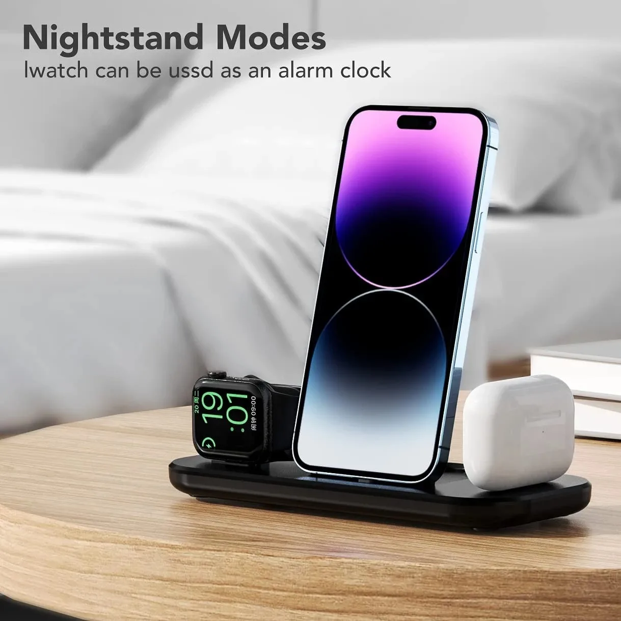 3 in 1 Wireless Charger Dock Station for iPhone 14 13 12 11 XS XR X 15W Fast Charging For Apple Watch 8 7 SE 6 AirPods Pro Stand