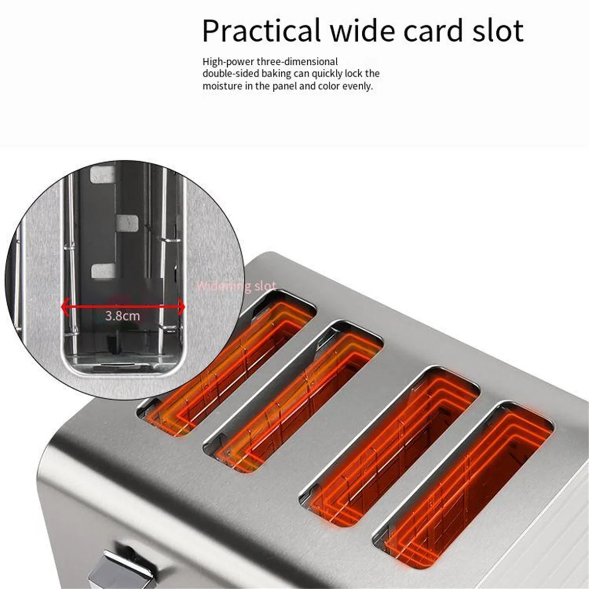 2 Slice Toaster with Auto Shut Off - Extra Wide Slots and Removable Drop-Down Crumb Tray with Cancel EU Plug 2