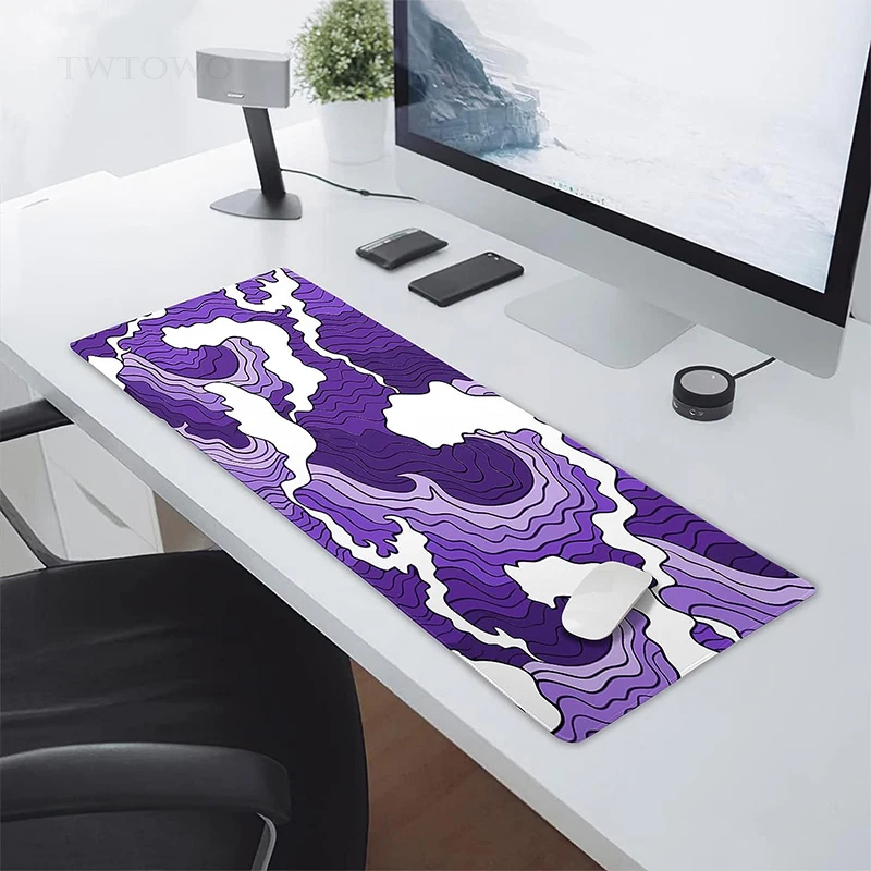Waves Gaming Mouse Pad Casa Custom Mousepad Tapete de Escritório Borracha Natural Laptop Desktop xl Xxl Novo Roxo - Imagem 2