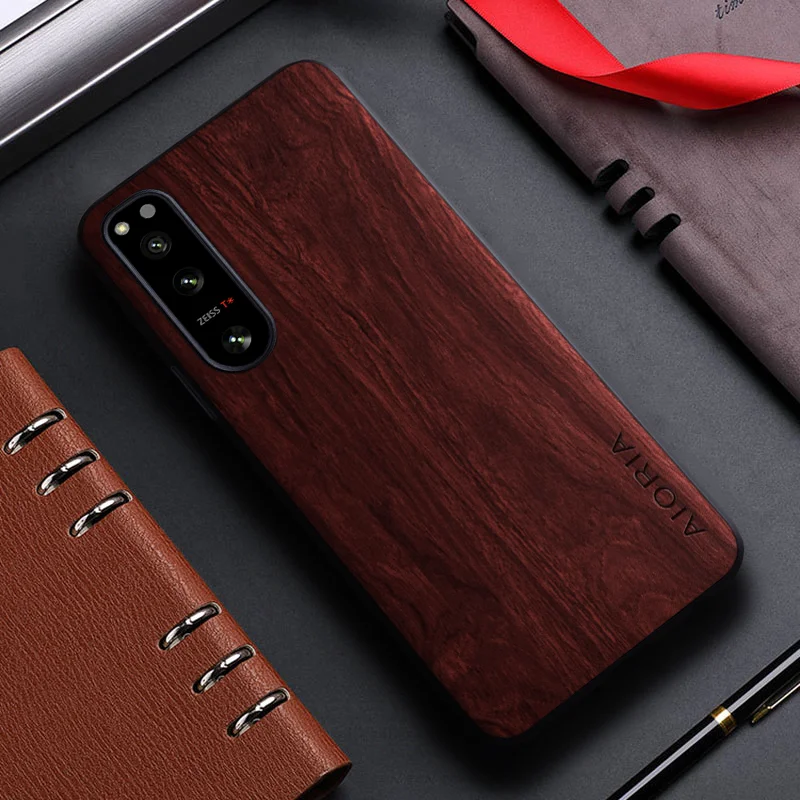 حافظة جلدية لسوني اريكسون 5 ii v ii ، نمط الخيزران...