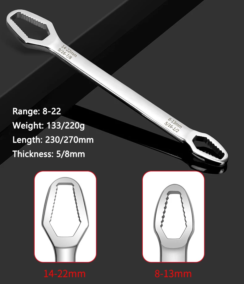 3-22mm Multifunktionaler Universal-Drehmoment-Torx-Schlüsselsatz Metall-Handwerkzeug Auto- und Fahrrad-Reparaturwerkzeuge Doppelkopf Kraftsparend – Detail 21