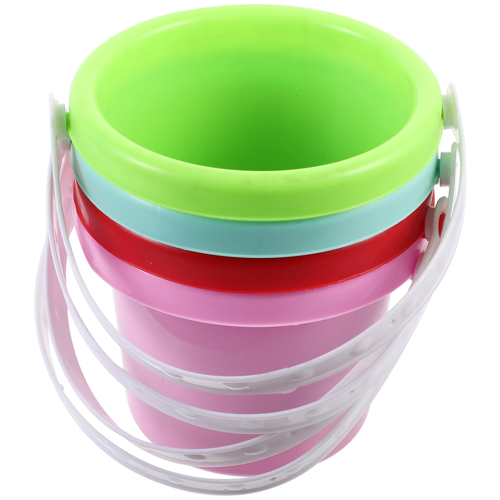 4pcs Plastic Beach Bucket Interesting Mini Bucket Toy Child Sand Buckets (Random Style)