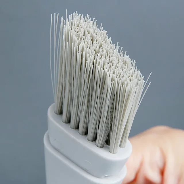 Brosse de nettoyage de rainure de fenêtre, nettoyeur de fentes de fenêtre pour porte, espace de sol, brosse de clavier + pelle à poussière 2 en 1, Kit d'outils de nettoyage ménager 5