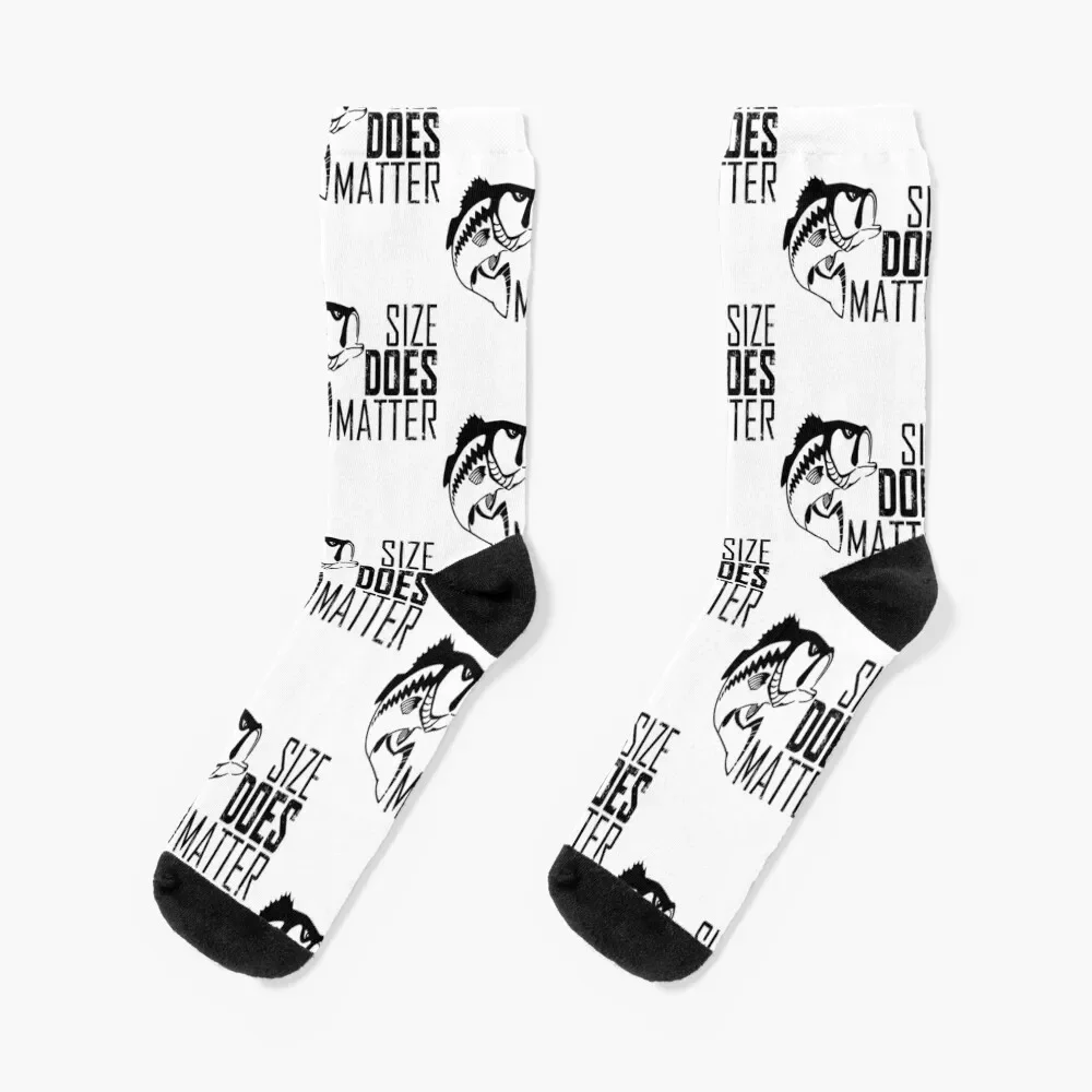 Size Does Matter - Funny Christmas And Birthday Fishing Gift Ideas Socks luxe tennis retro Girl'S Socks Men's