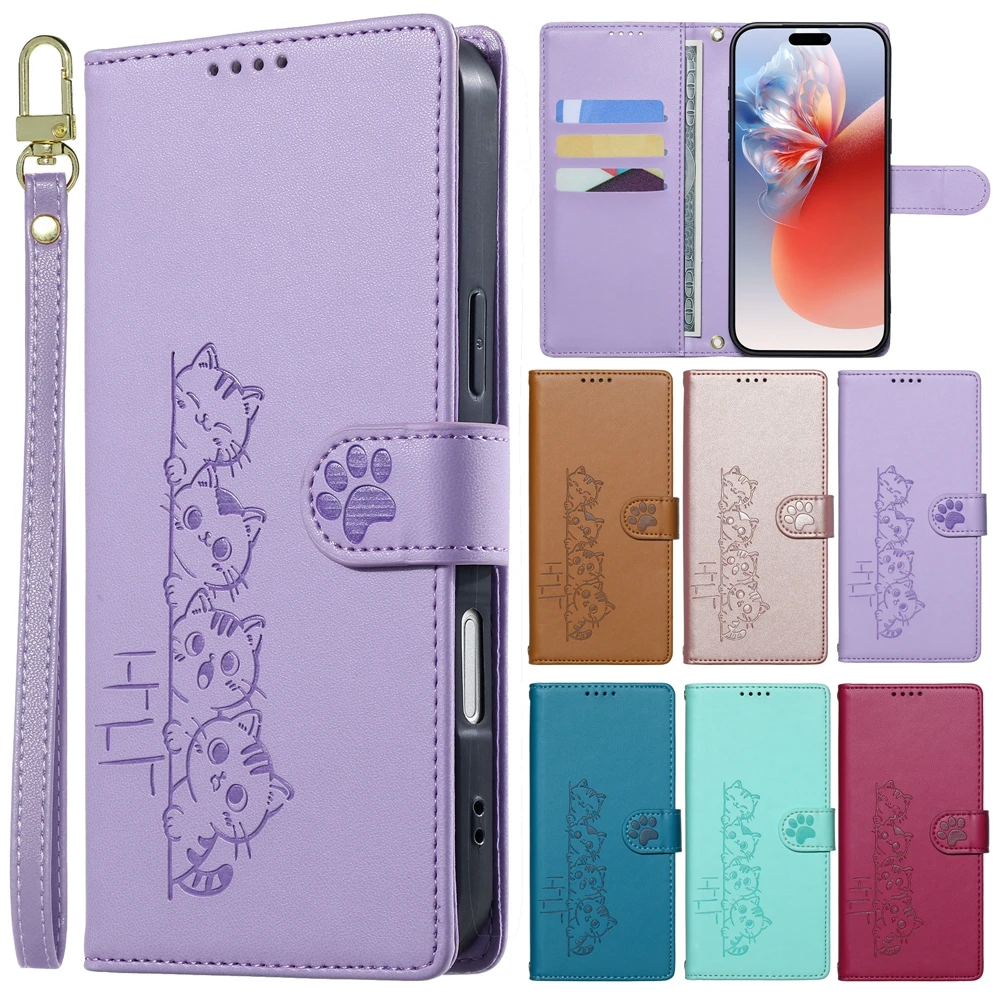 Leather Flip Cover Phone Case with Strap