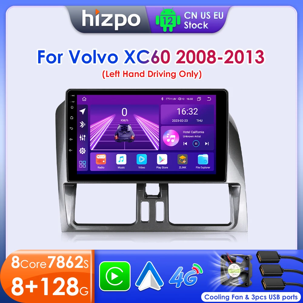 Hizpo Android Auto Radio Per Volvo Xc60 Que 1 2008 - 2013 4G Car Multimedia Radio Player Wireless Carplay Gps 2 Din Autoradio Bt