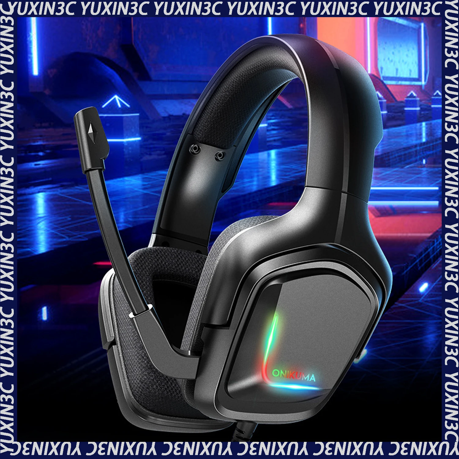 Onikuma K20 Camouflage Earphones Head Mounted Wired Desktop Laptop Esports Gaming Earphones Stereoscopic Sound Effects Boys Gift