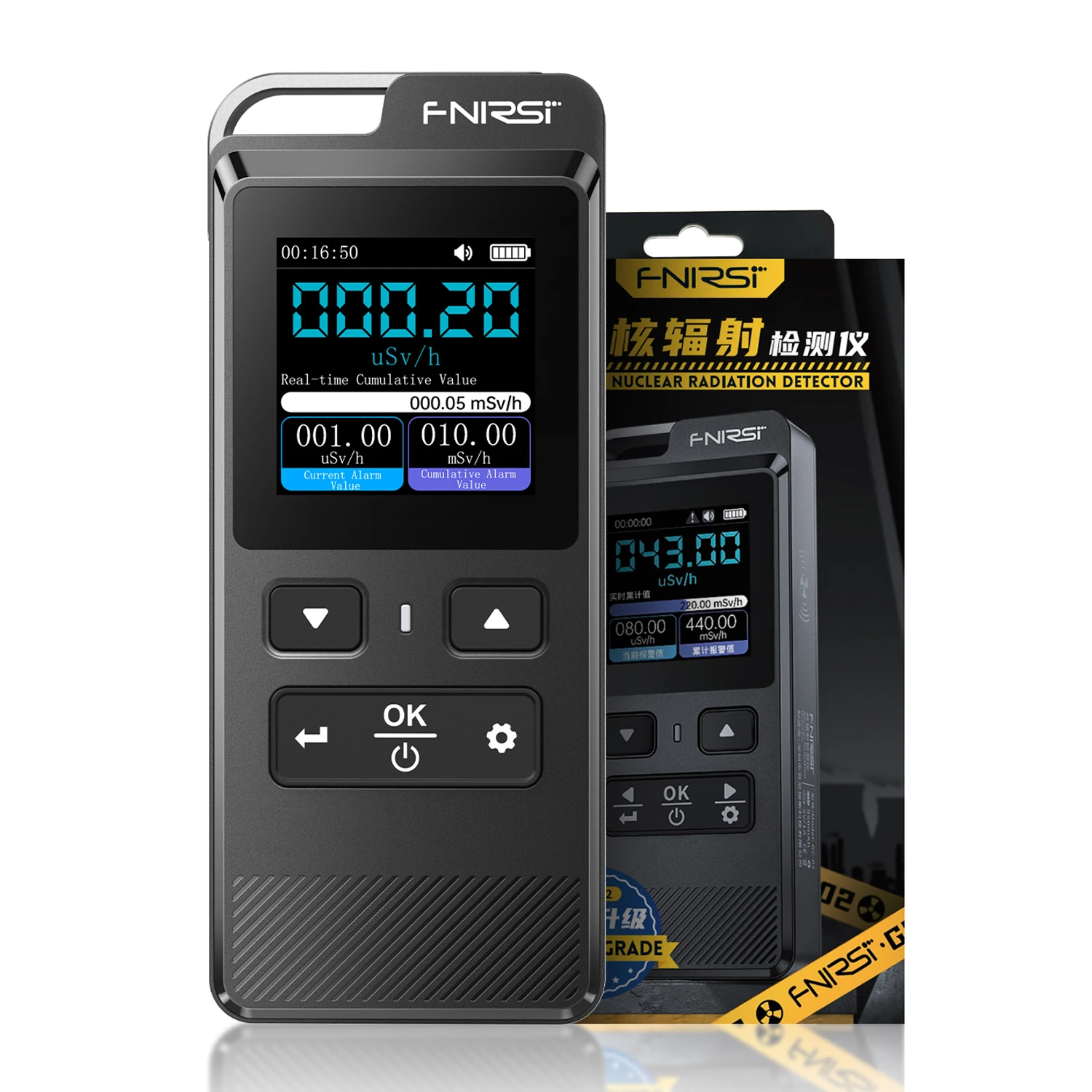 FNIRSI GC-02 Geiger counter nuclear radiation detector electromagnetic radiation detector dosimeter marble X-ray &Gamma;-ray tester radiation detector