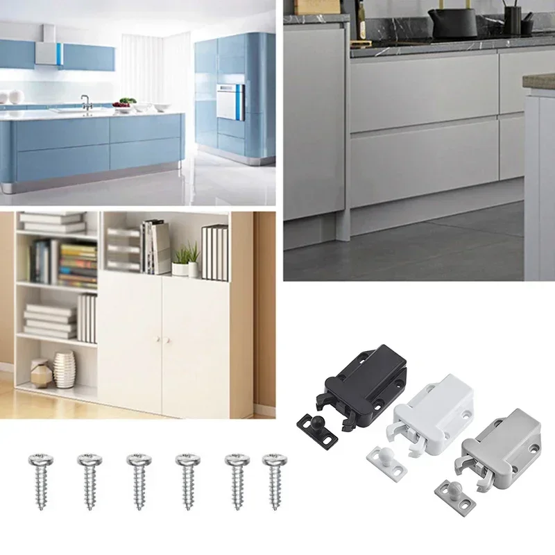 Description Picture 4 of item4*Push To Open Catch Door Latch Kitchen Cabinet Touch Release Drawer Cupboard Home Lock Latches Bolts Tool Hardware