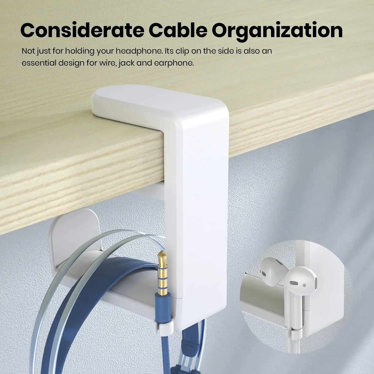 لا لكمة الجدول كليب هوك حامل سماعة الرأس 360 درجة...