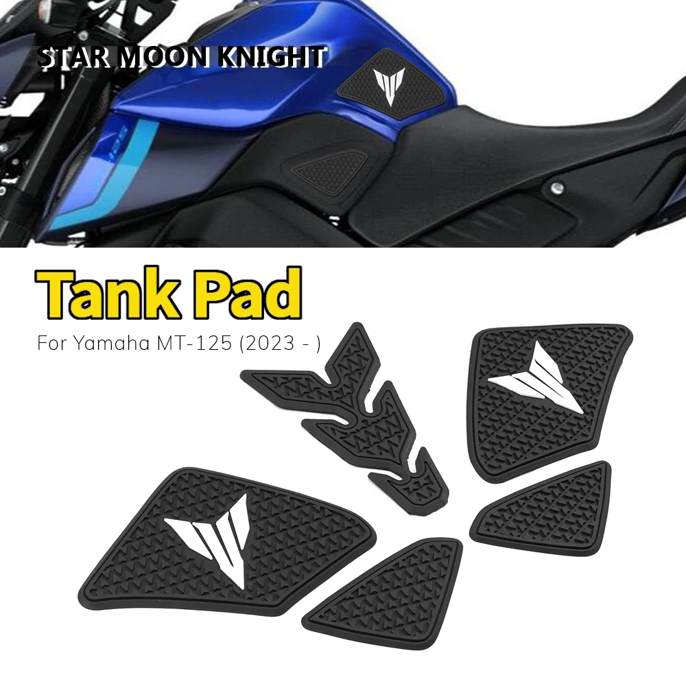 Motorcycle Side Fuel Tank Pads Protector Stickers Decal Gas Knee Grip Traction For Yamaha MT-125 MT125 MT 125 2023 2024-