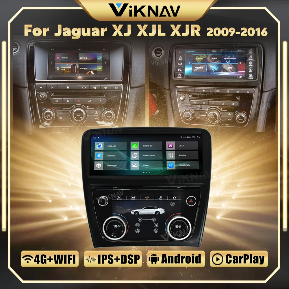 For Jaguar XJ XJL XJR 2009 2016 10.25Inch Andorid 10 Car Radio With AC