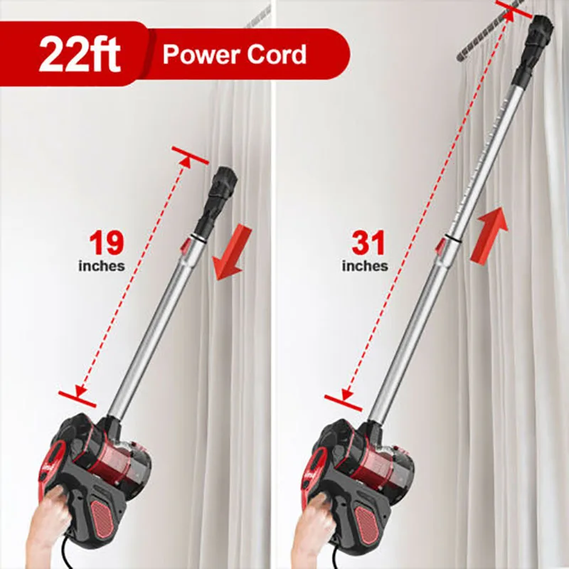 INSE I5 Corded vacuum cleaners 18Kpa Powerful Suction 600W Motor 4 in 1 stick Handheld vaccum cleaner for Home Pet Hair Carpet 3
